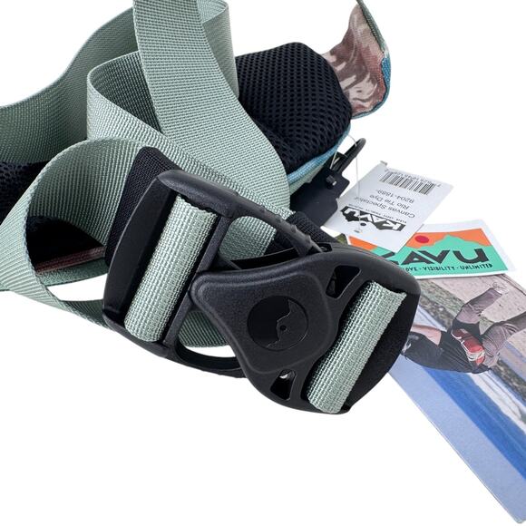 Kavu Spectator‎ Hip Fanny Bag Green Rio Tie Dye Canvas Belted Zipper 9204-1889 - Picture 6 of 9